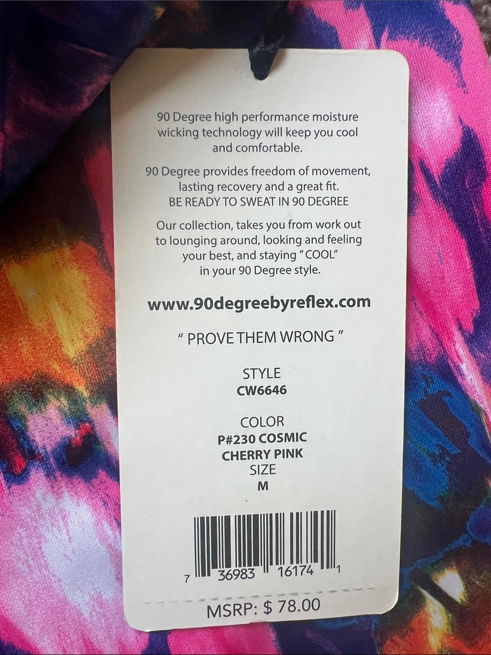 90 Degree By Reflex women’s Bright Multicolor Capri Leggings Size Medium - Picture 3 of 5